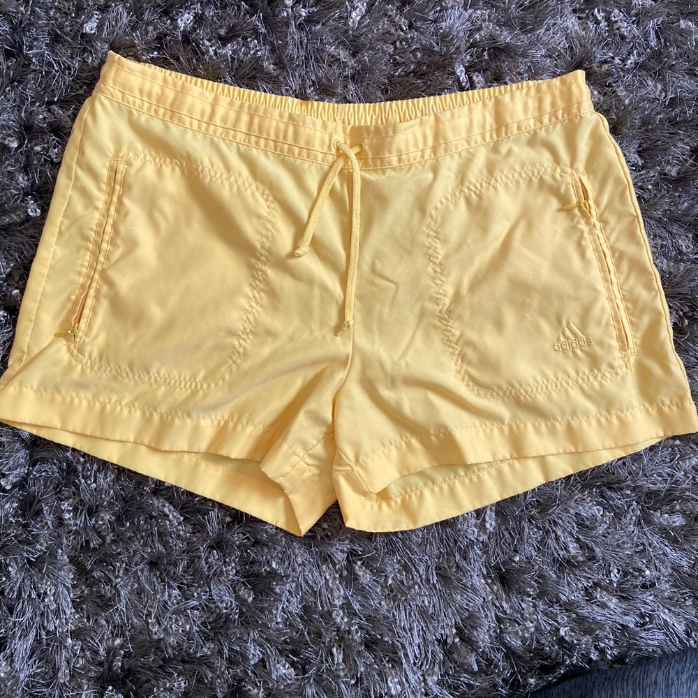 Adidas Large Yellow Running Shorts with 3 pockets